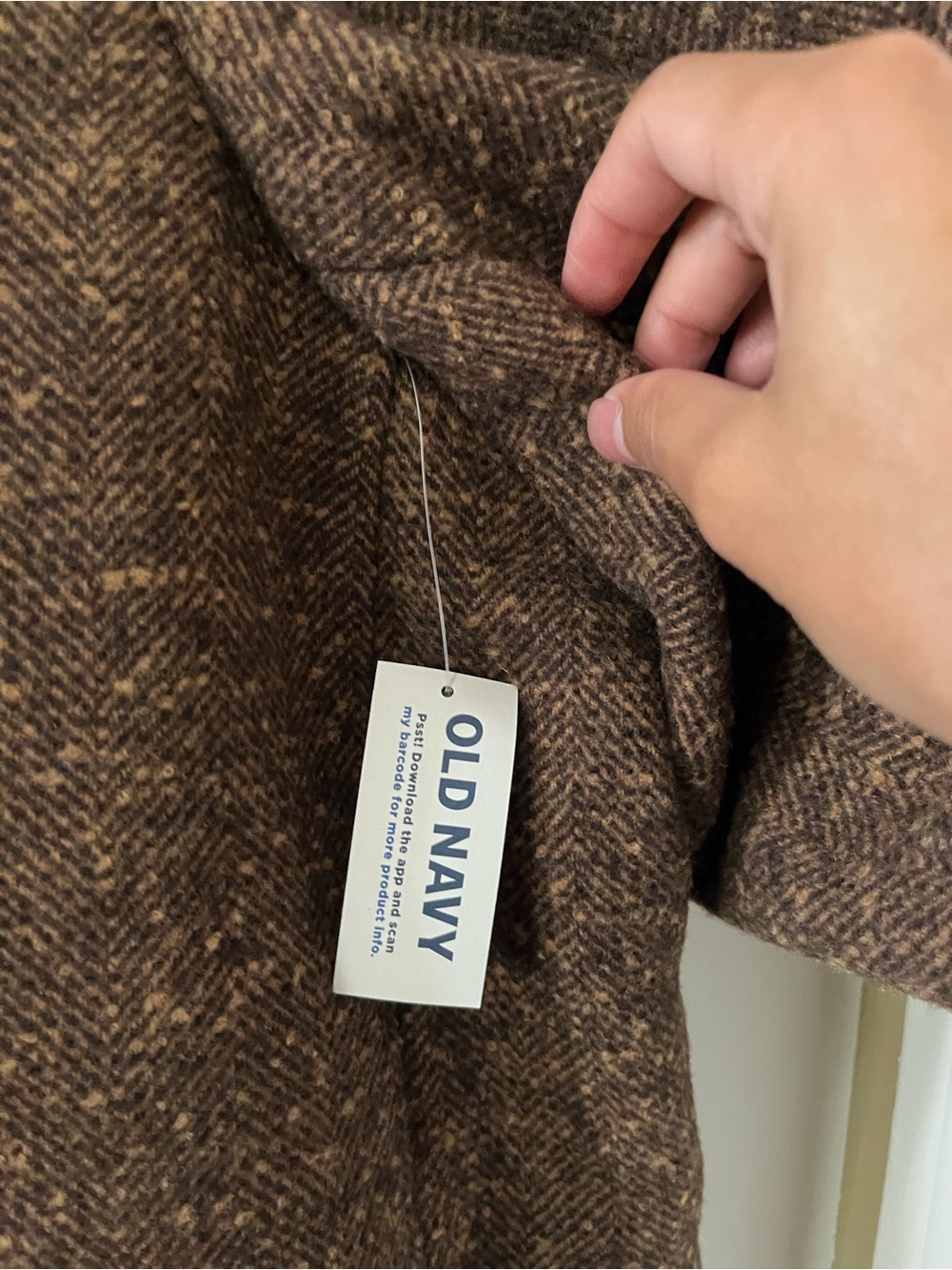 NWT Old Navy Brown Herringbone Tweed Blazer 3X Oversized Preppy Quiet Luxury - Picture 4 of 6